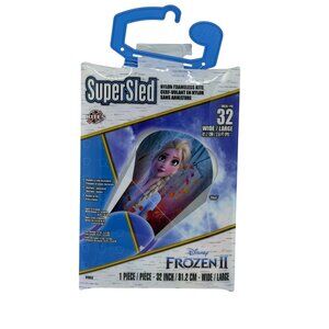 NEW Disney Frozen II Elsa Super Sled Kite 32" Wide Nylon Frameless Toy 8+ Blue